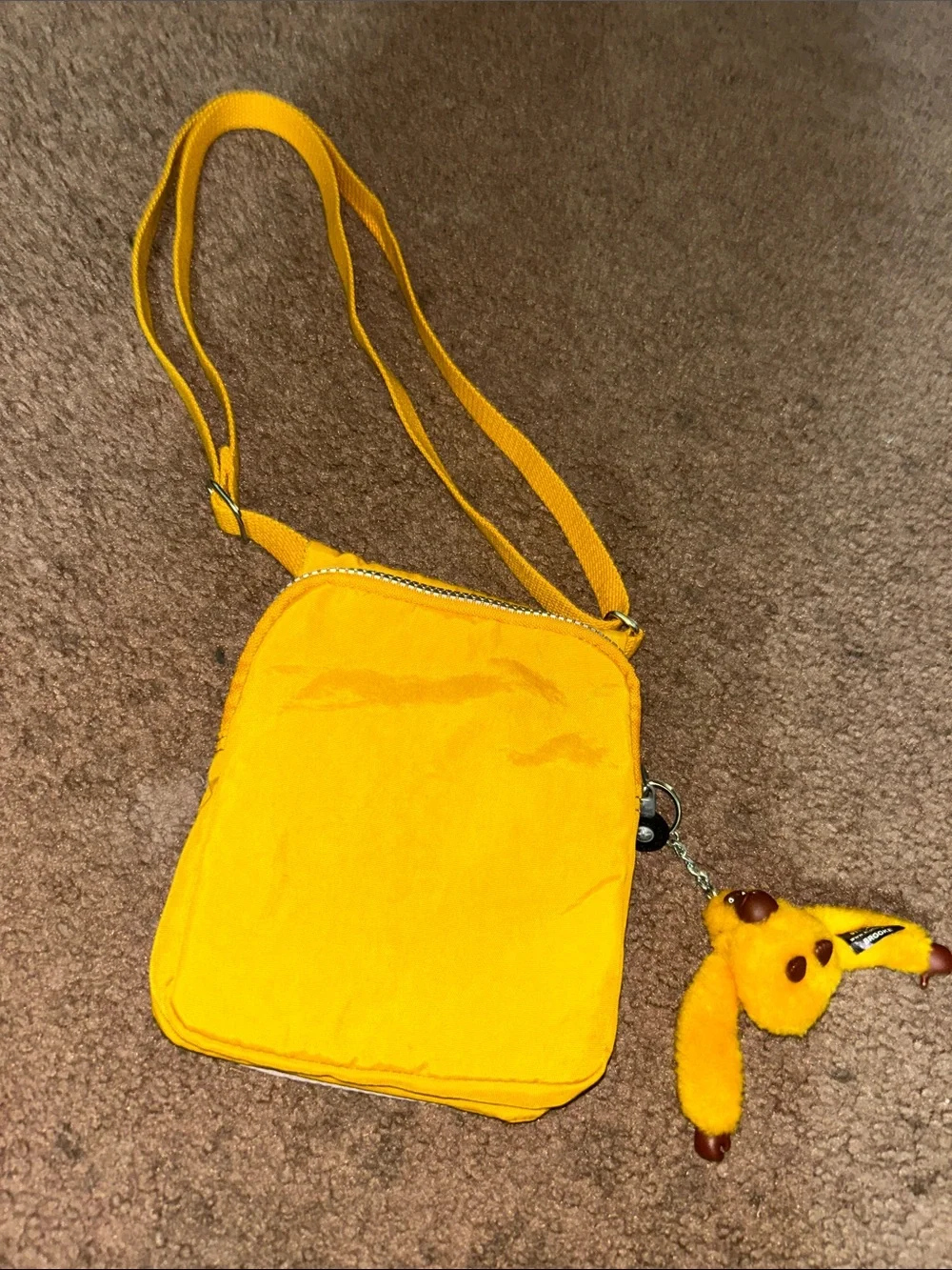 Kipling Yellow Crossbody with Monkey Charm